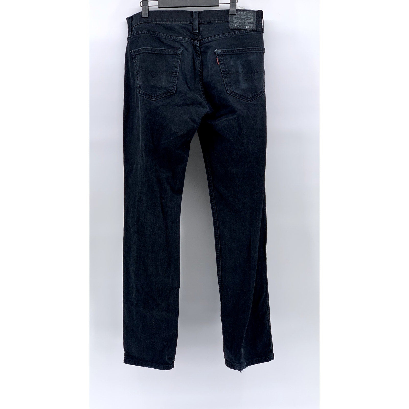 LEVI'S Men's Solid Black 511 Denim Slim-Fit Five-Pocket Jean SZ 33X32