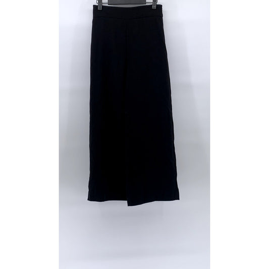 ZARA Women's Black Solid Side-Zip Wide-Leg Dress Pants SZ XS
