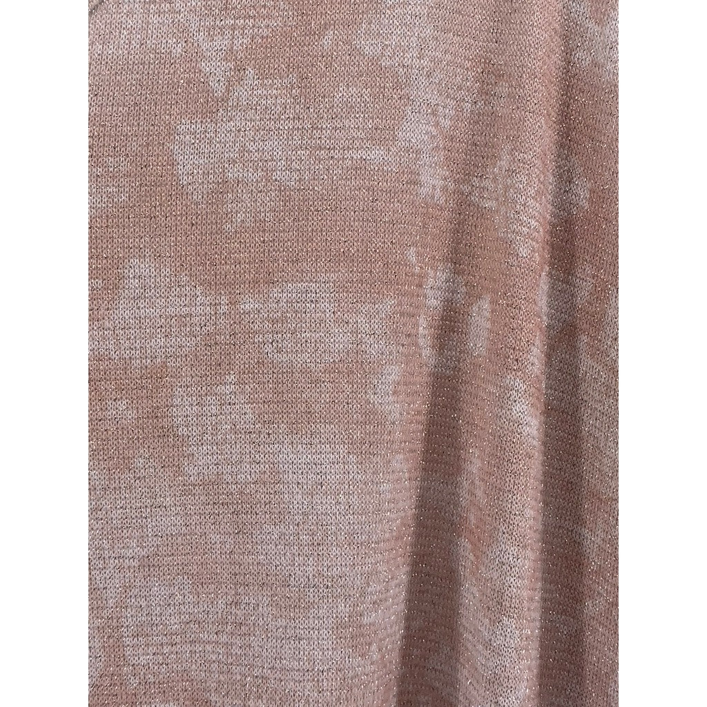 CHICO'S Women's Pink Metallic Camo Like Printed Tie-Front Top SZ 2(US-L)