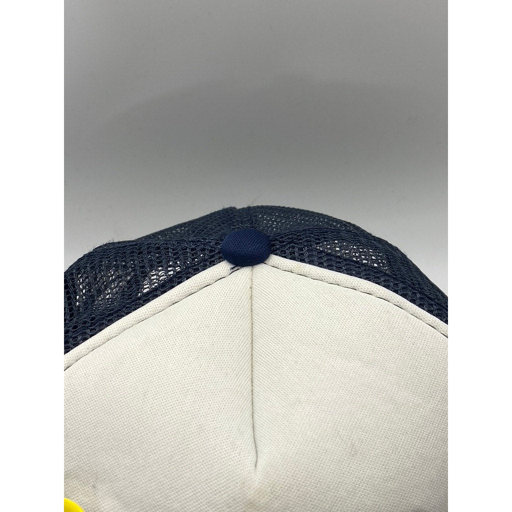 UNISEX Navy/White Embroidered "Do Not Disturb My Peace" Mesh Trucker Hat OS