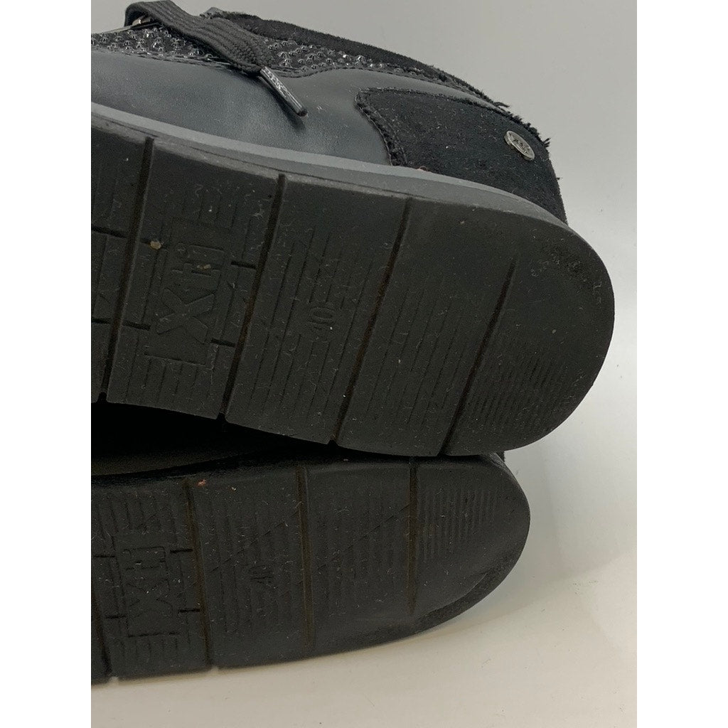 XTI Women's Black Rhinestone Embellished Wedge Sneakers SZ 40(9)