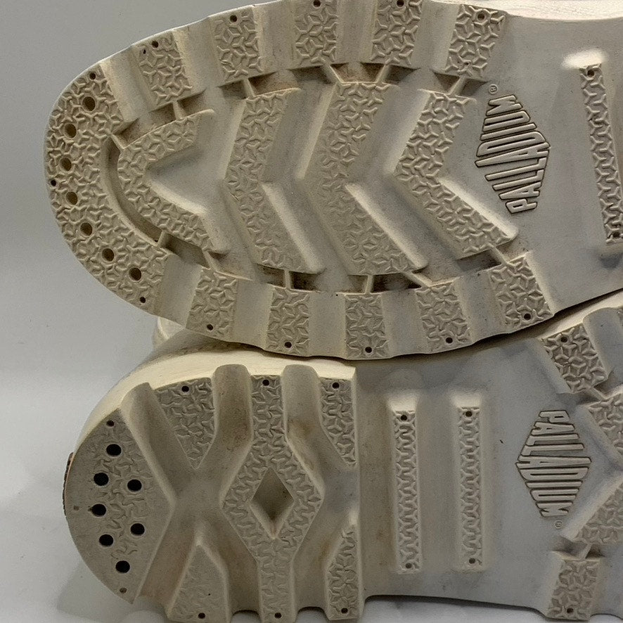 PALLADIUM Women's White Pampa Hi Lug-Sole Lace-Up Boot SZ 7