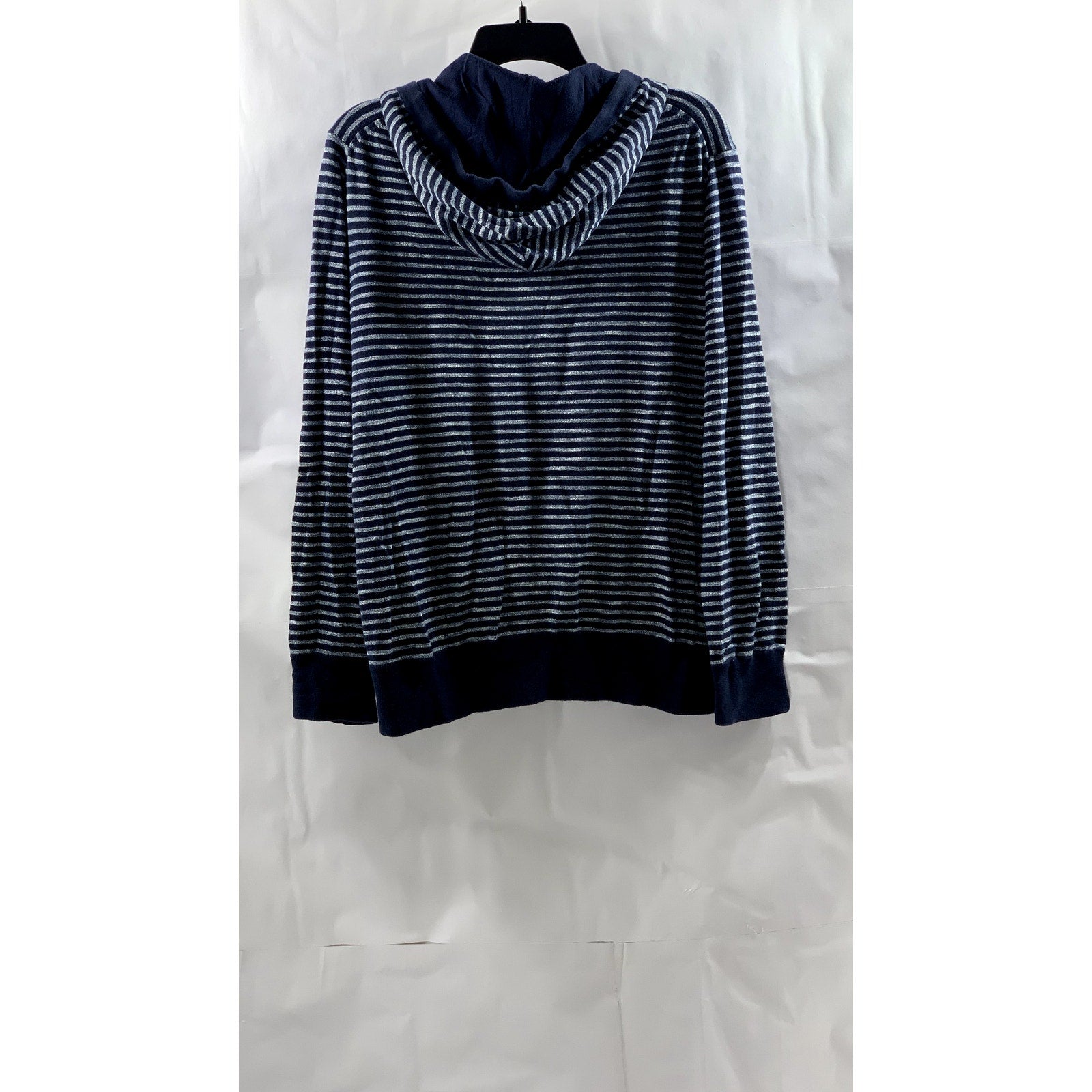 BANANA REPUBLIC Men's Blue Striped Hooded Casual Sweatshirt SZ L