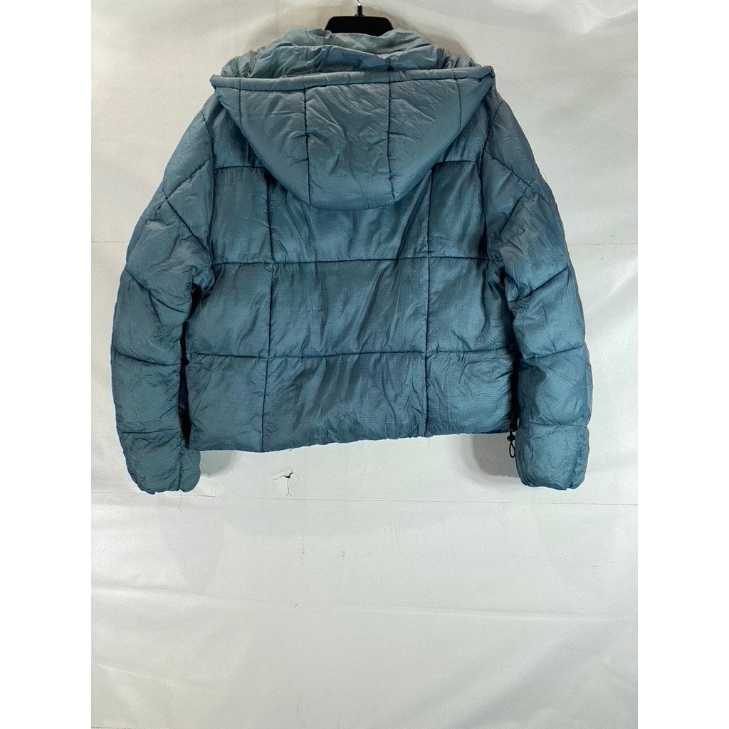 URBAN OUTFITTERS iets frans Women's Blue Recycled Riga Hooded Puffer Jacket SZ M