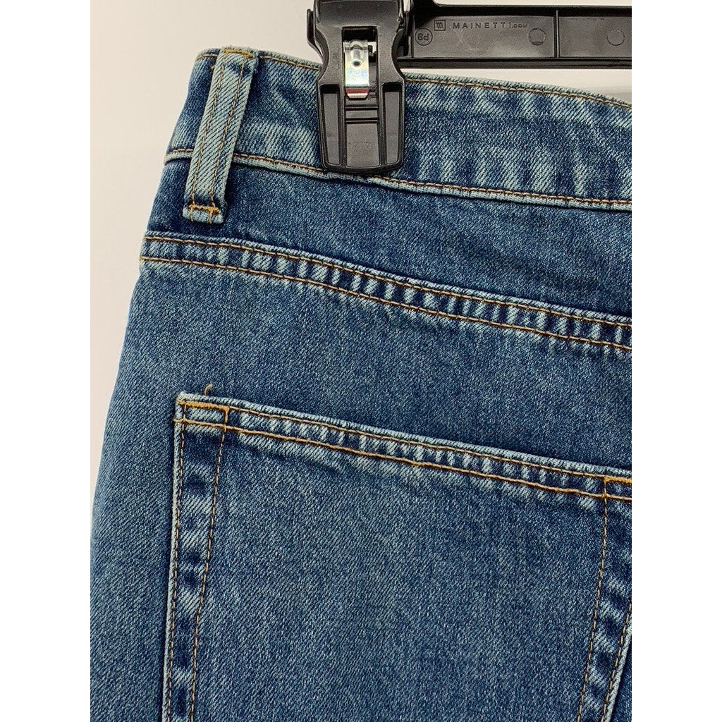 & DENIM Men's Blue Denim Regular-Fit Tapered Cropped Jeans SZ 30X32
