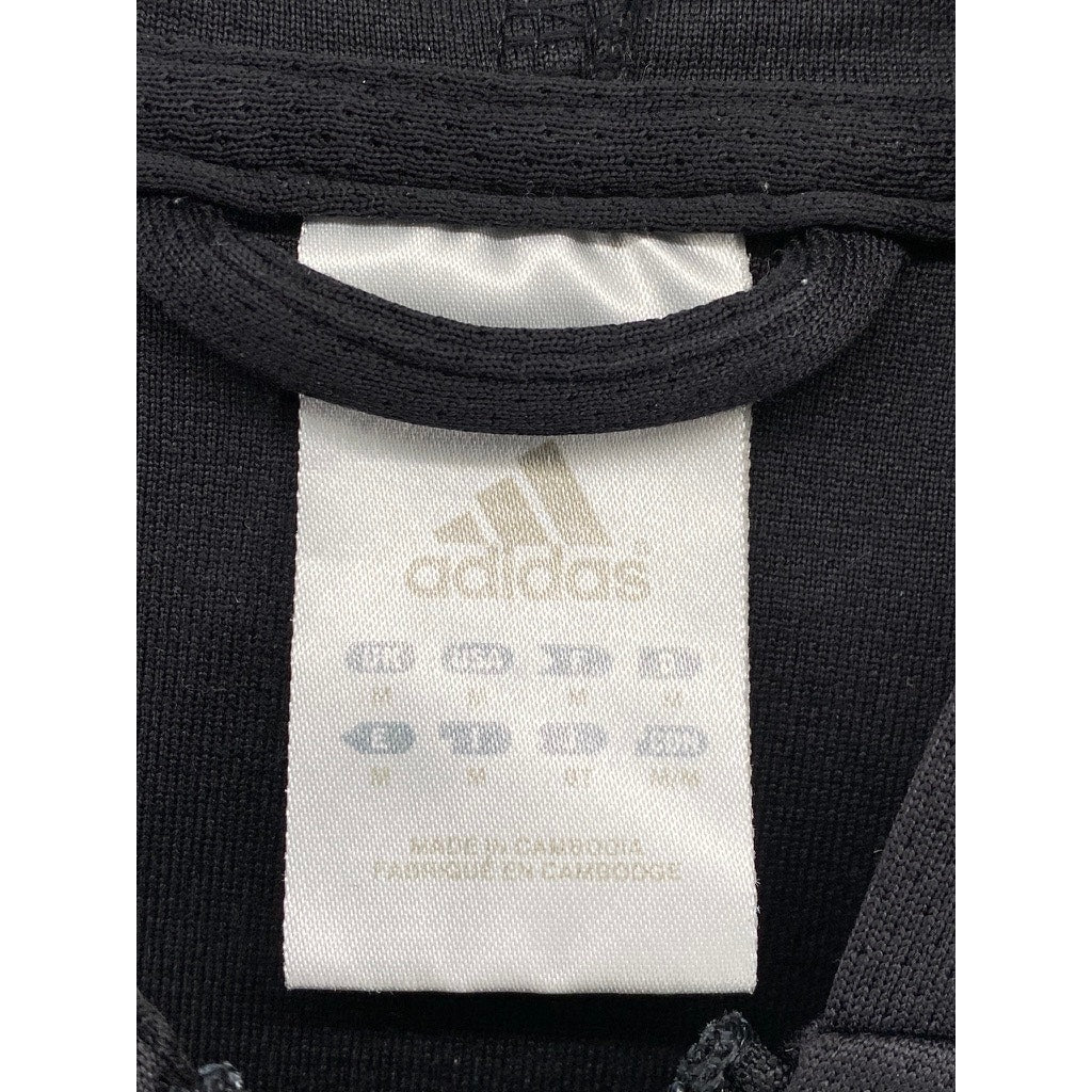 ADIDAS Women's Black Mesh Zip-Up Long Sleeve Active Hooded Jacket SZ M