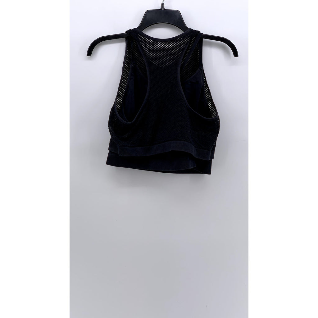 UNBRANDED Women's Black Mesh Layered Sports Bra SZ S