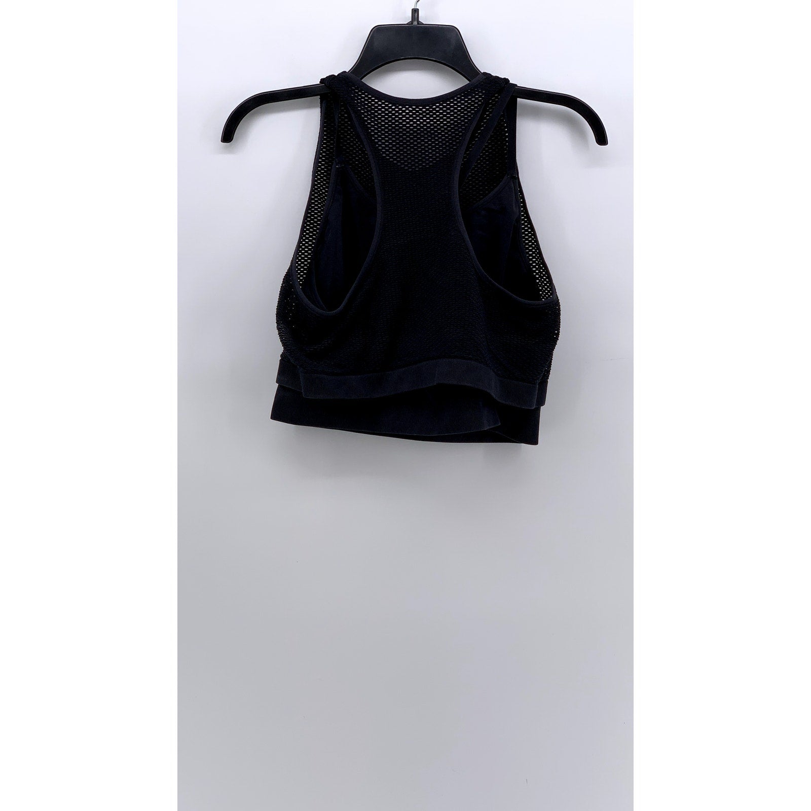 UNBRANDED Women's Black Mesh Layered Sports Bra SZ S