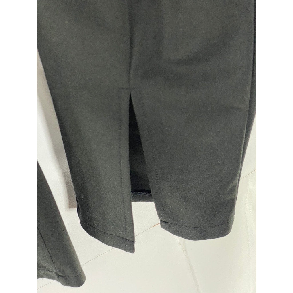 RIHOAS Women's Black Solid Slit-Hem Pull-On Back-Zipper Dress Pants SZ S