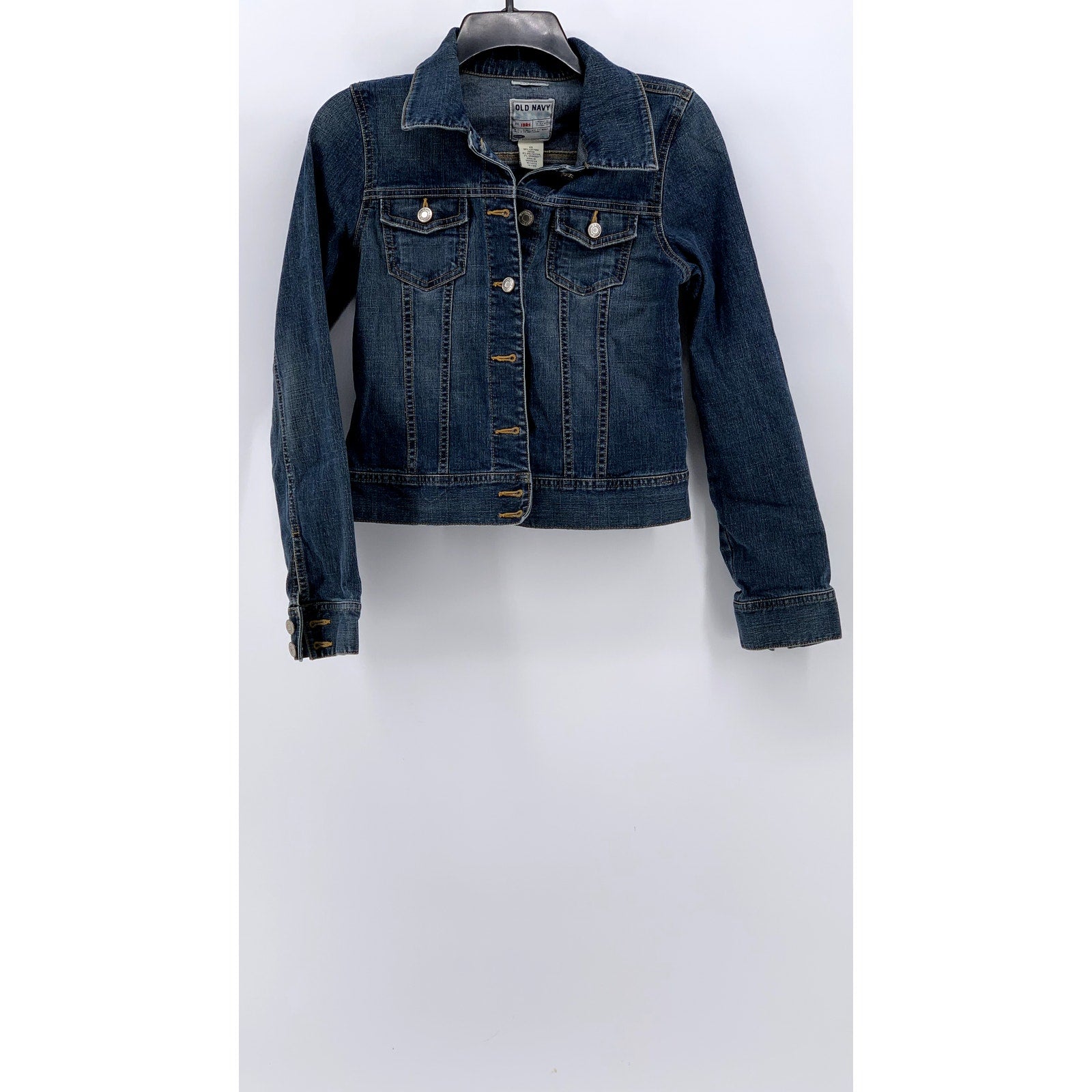 OLD NAVY Women's Blue Vintage Denim Stretch Button-Up Jacket SZ XS