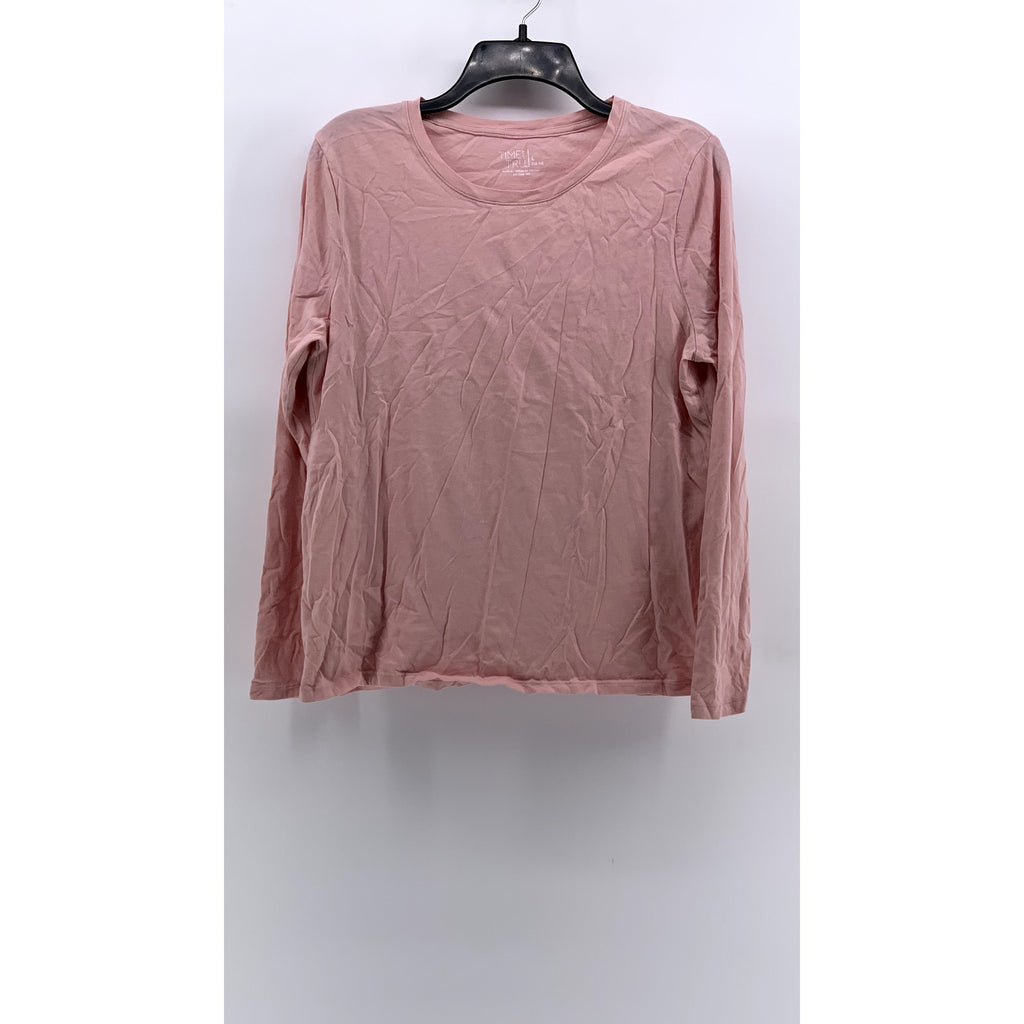 TIME & TRU Women's Light Pink Casual Crewneck Long Sleeve Top SZ L