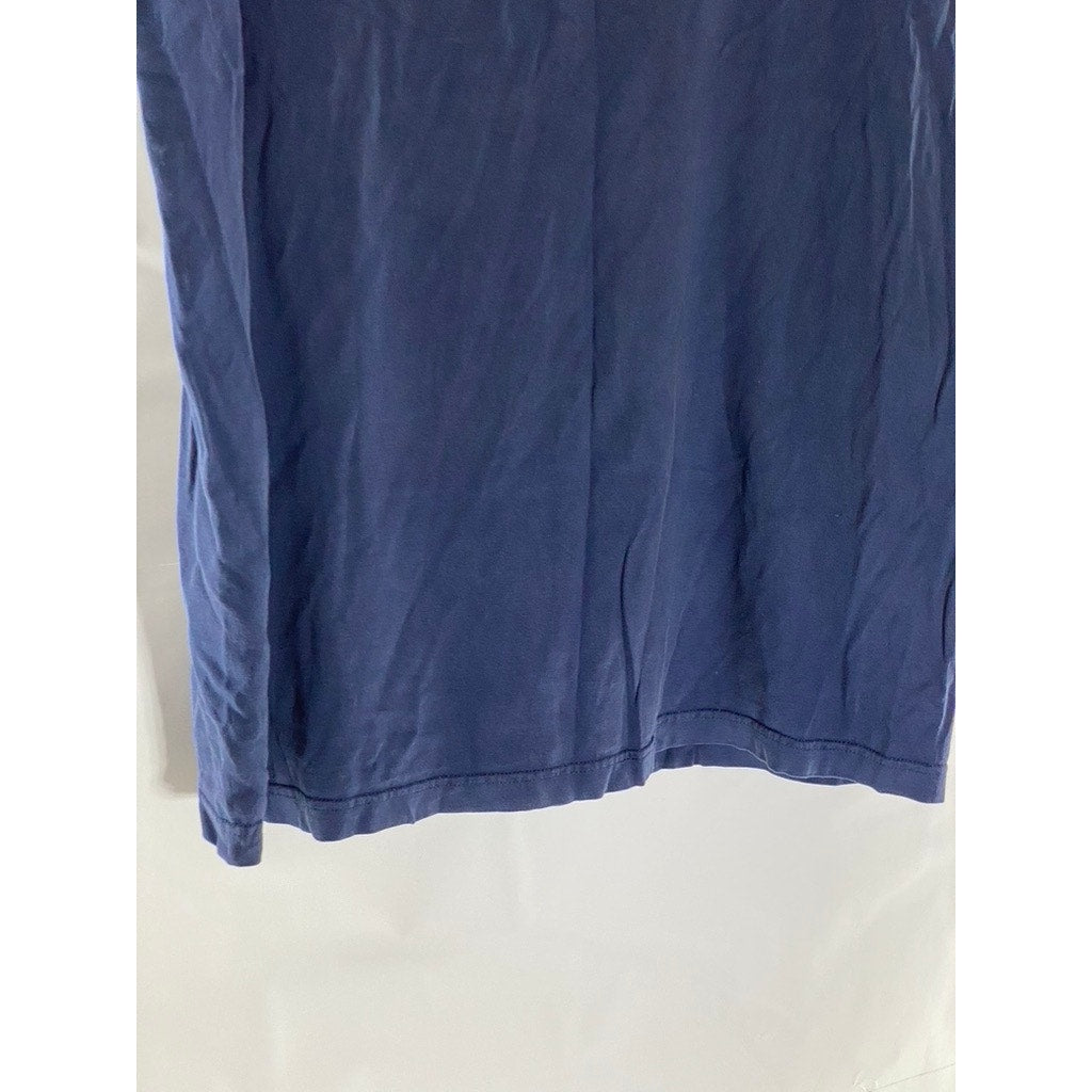 NIKE Men's Navy-Red ATL Logo Crewneck Regular-Fit Short Sleeve T-Shirt SZ L