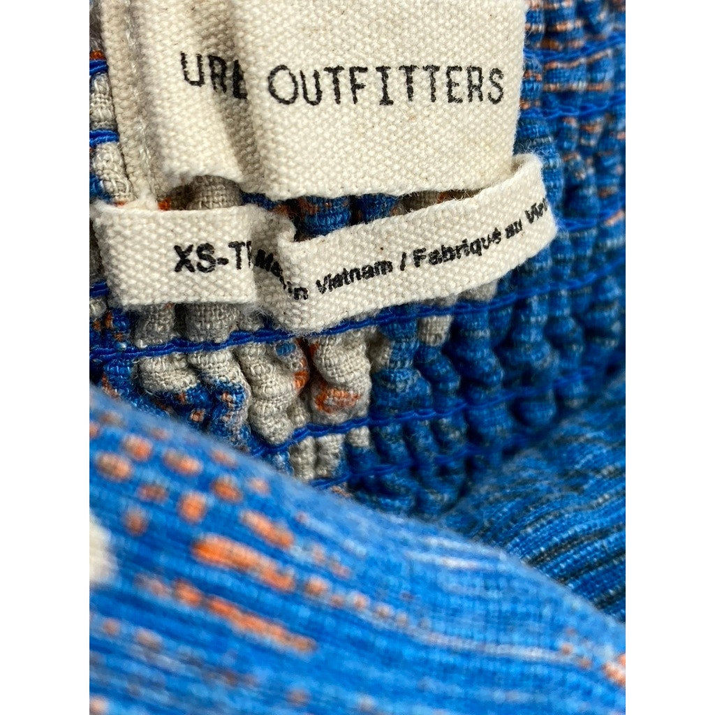 URBAN OUTFITTERS Women's Blue Floral Juliette Strapless Wrap Mini Dress SZ XS