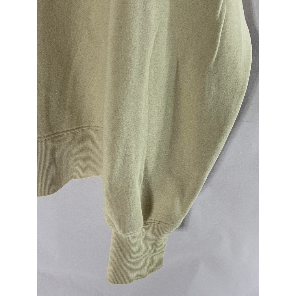 TNA Women's Beige Solid Crewneck SoftFleece Boyfriend Pullover Sweatshirt SZ1(S)