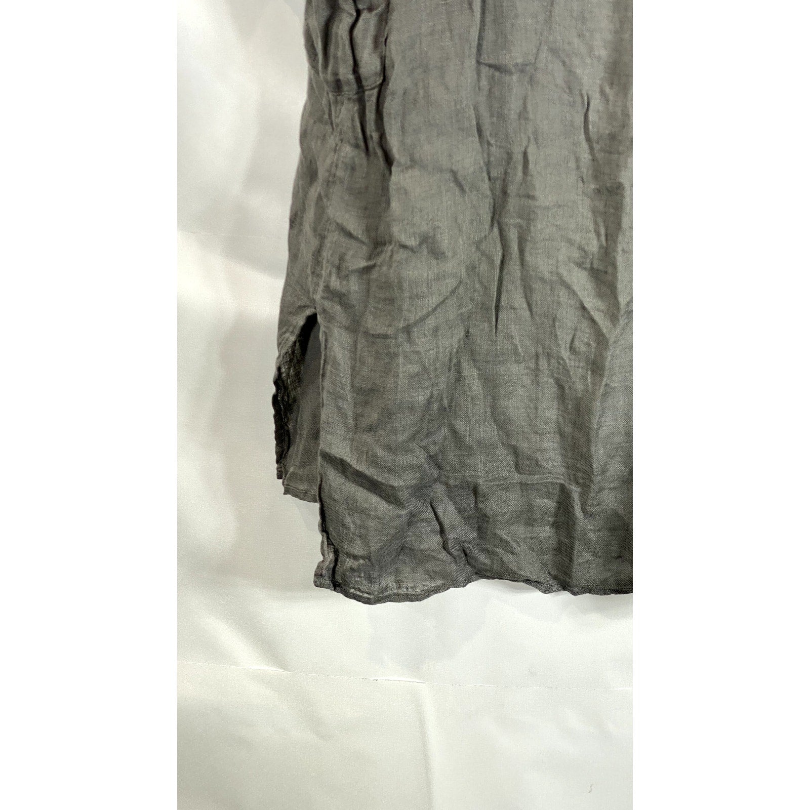MEGASCHONI Women's Gray Linen Open-Front Lightweight Cardigan SZ S
