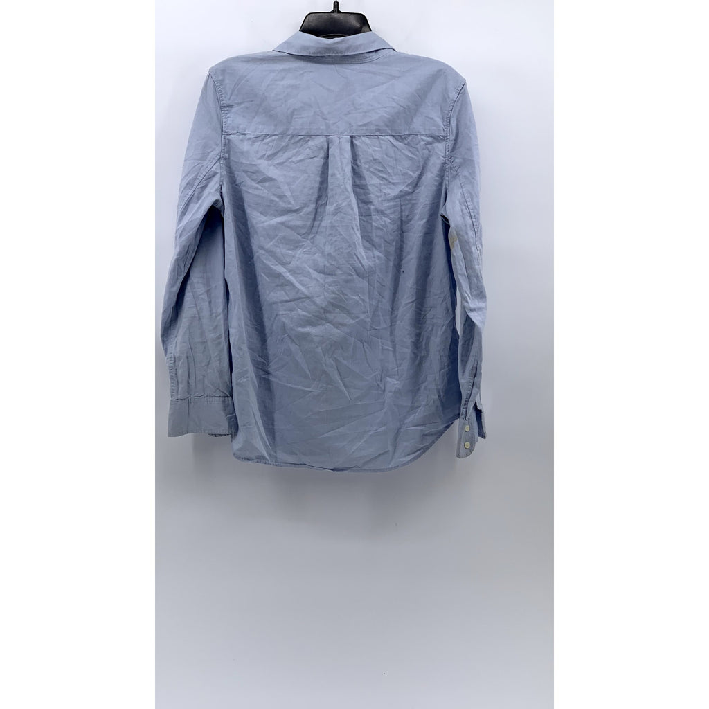 GAP Women's Light Blue New Fitted Boyfriend Button-Up Long Sleeve Top SZ M