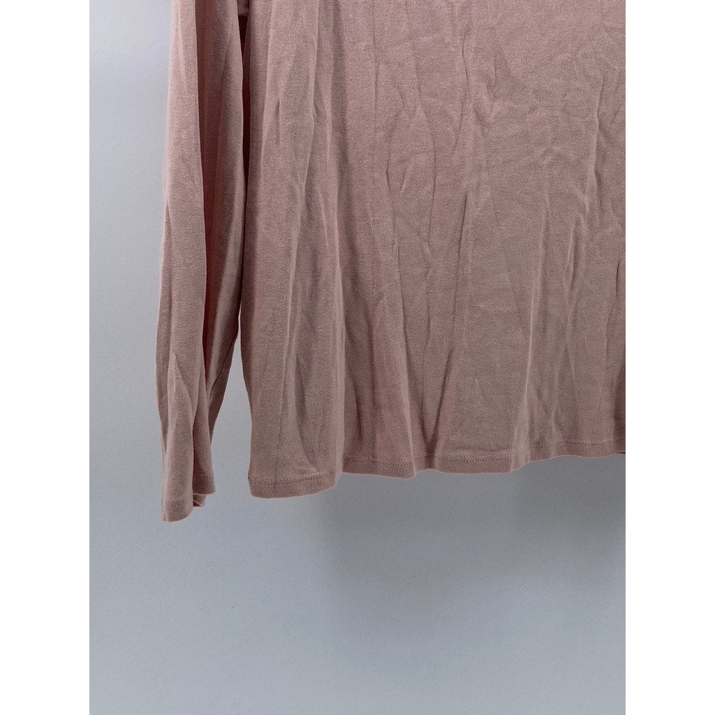 LIZ CLAIBORNE Women’s Salmon Pink V-Neck Long Sleeve Casual Top SZ XL