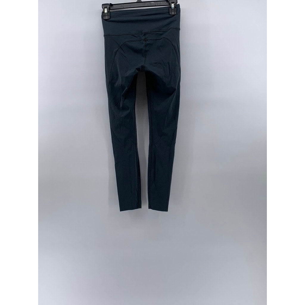 LULULEMON Women's Dark Blue Pull-On Stretch Cut-Off Cropped Leggings SZ 4