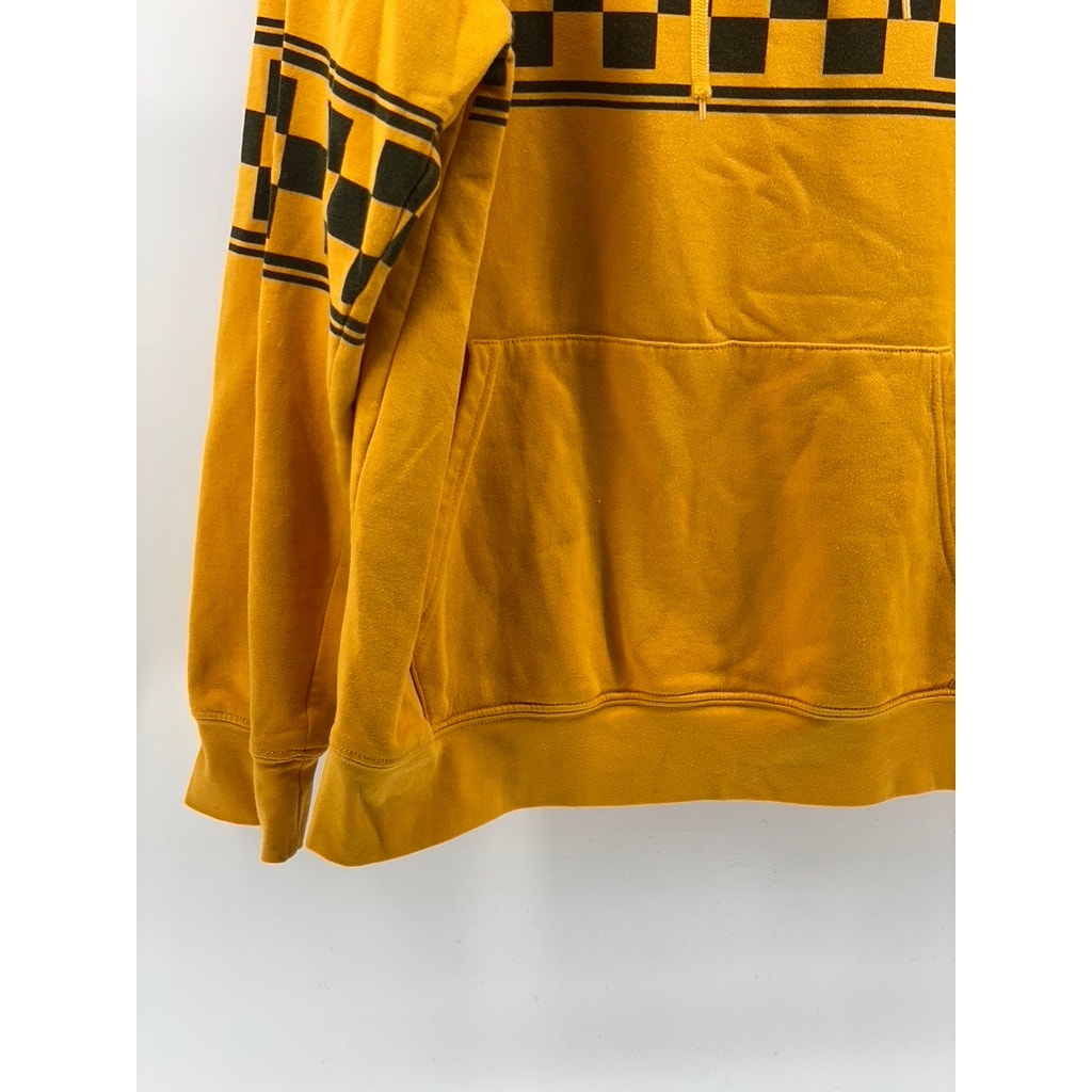 FOREVER 21 Men's Dark Yellow Checkered Motor Cross Casual Hoodie SZ M