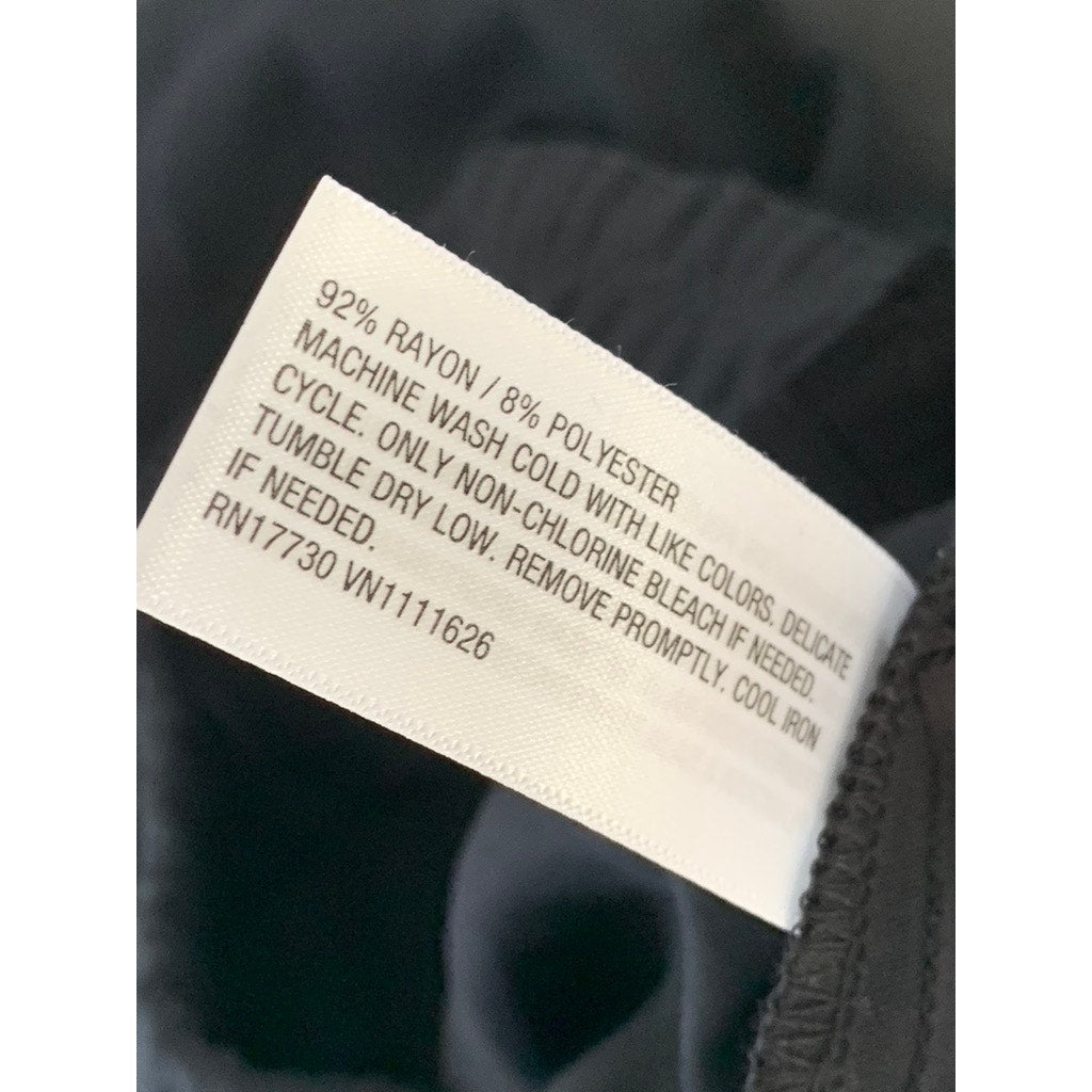 A NEW DAY Women's Solid Black Elasticized Pull-On Straight-Leg Cargo Pants SZ XS