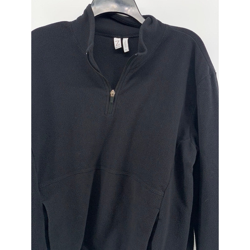 Z BY ZELLA Women's Black Fleece Half-Zip Cozy Sweater SZ XL