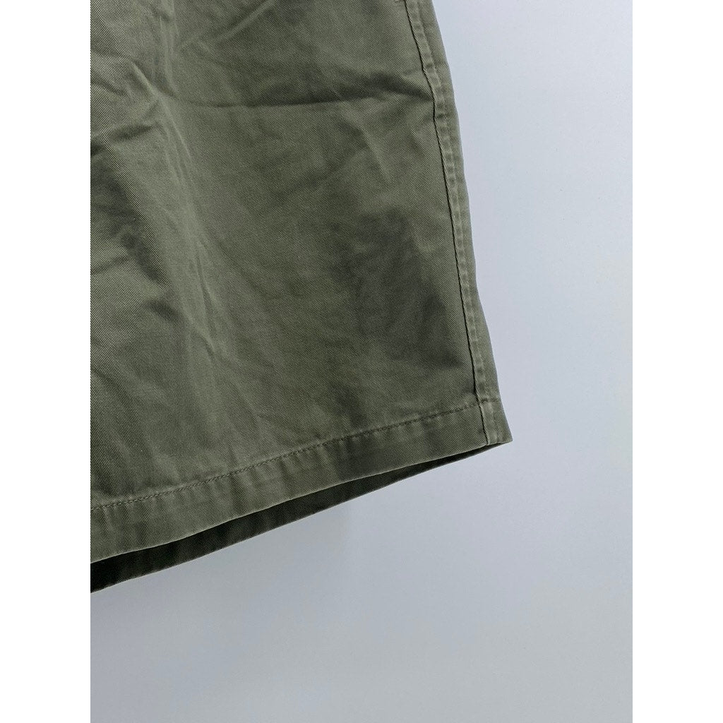 DOCKERS KHAKIS Women's Olive Green Pleated Regular-Fit Shorts SZ 34