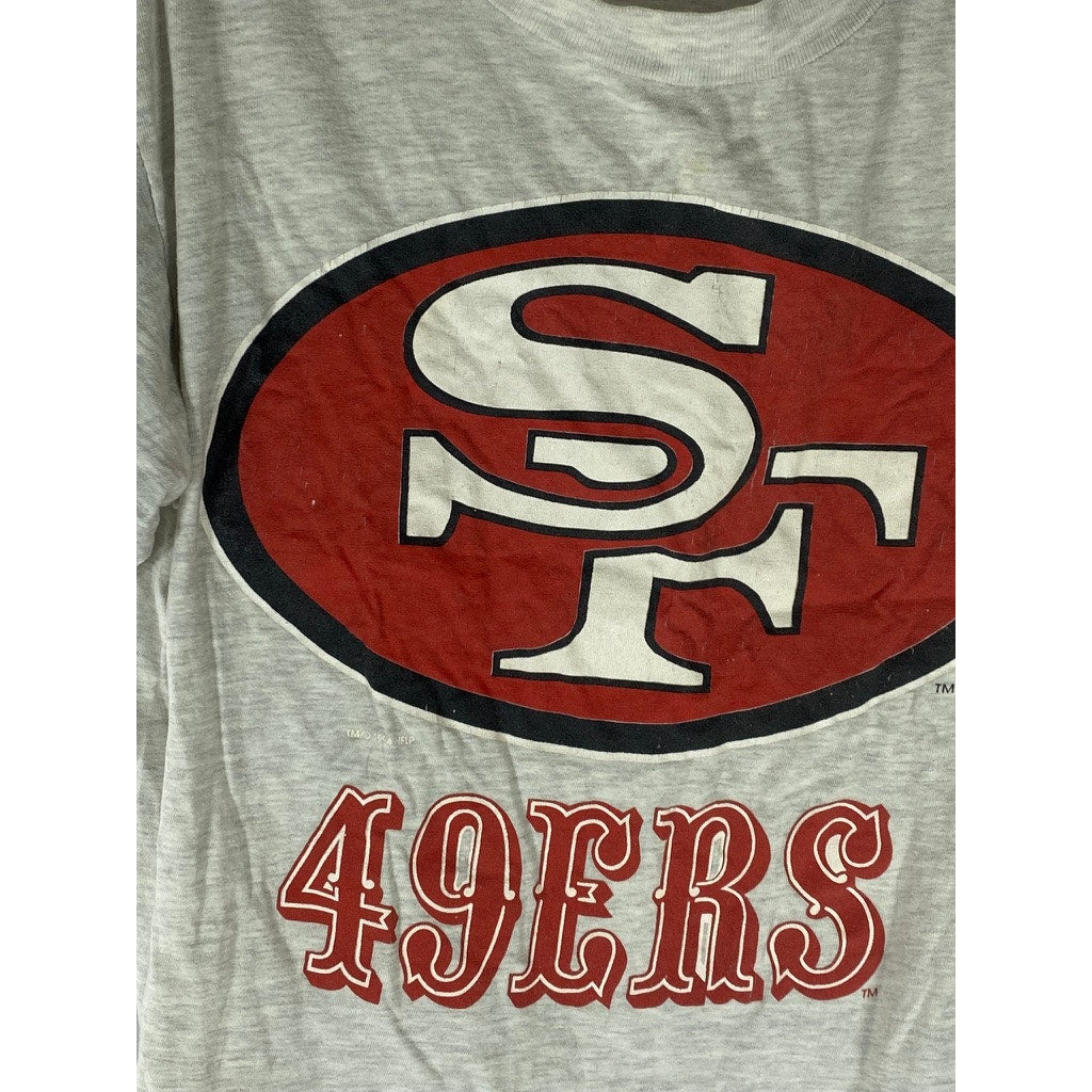 VINTAGE Men's Gray Crewneck San Francisco 49ers Short Sleeve T-Shirt SZ M