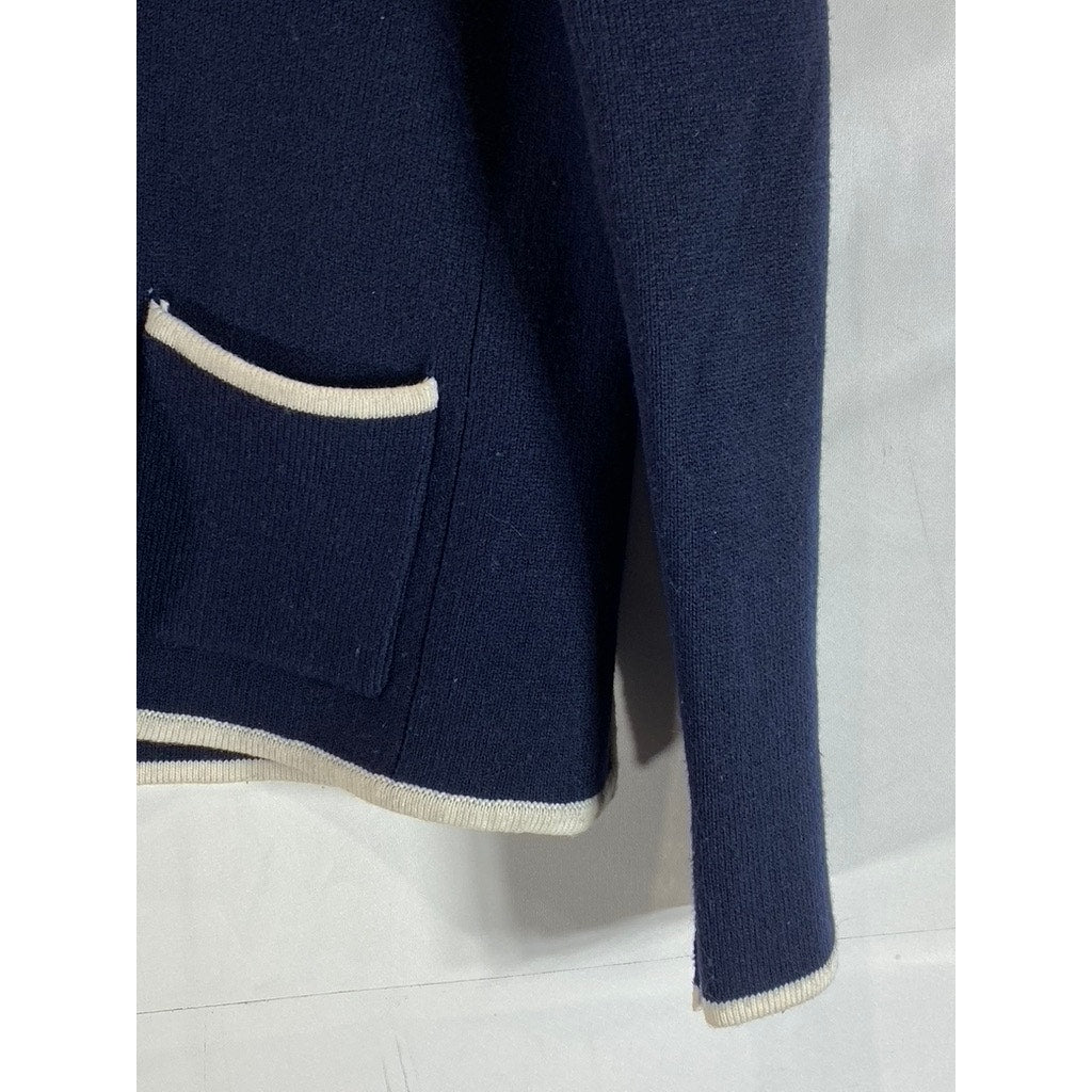 THOM BROWNE New York Women's Navy White Anchor Button-Front Cardigan SZ 0(XS)