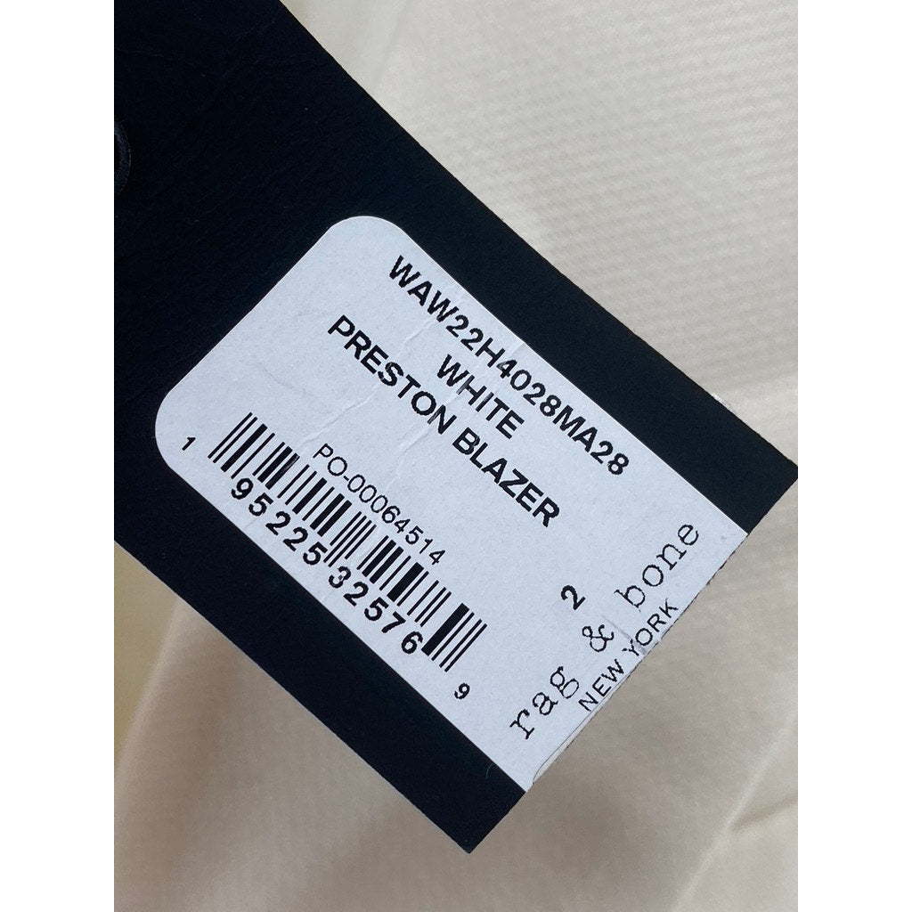 RAG & BONE Women's Beige Virgin Wool-Blend Notch Collar Long Sleeve Blazer SZ 2
