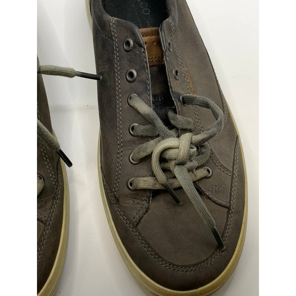 ECCO Men's Gray Faux-Leather Lightweight Sneakers SZ 12