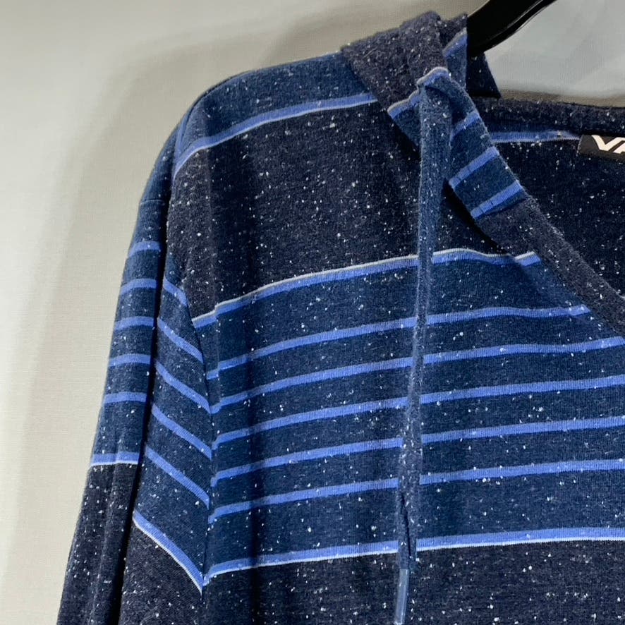 VANS Men's Blue Striped Lightweight Pullover Hooded Sweatshirt SZ L