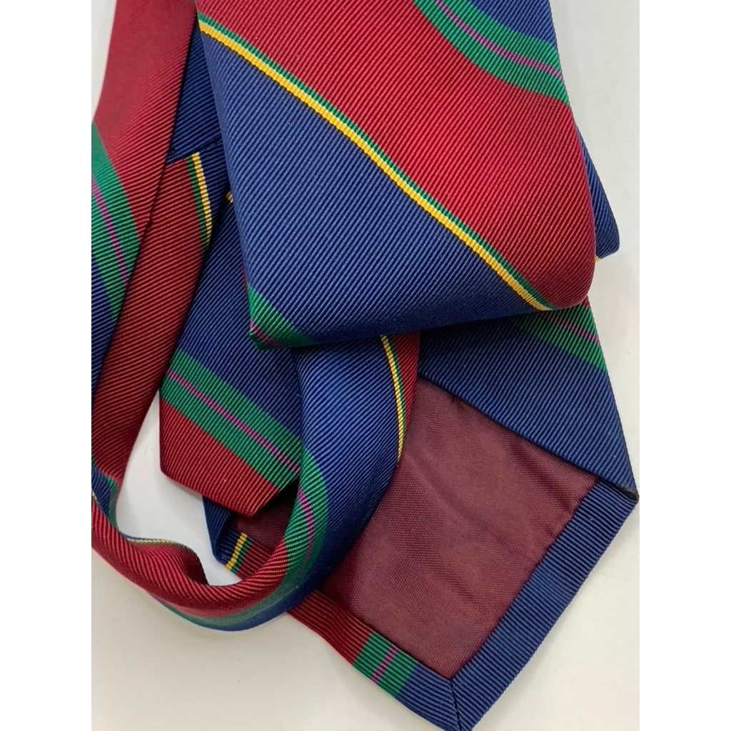 POLO BY RALPH LAUREN Men's Blue-Red-Green Striped Silk-Blend Tie SZ OS