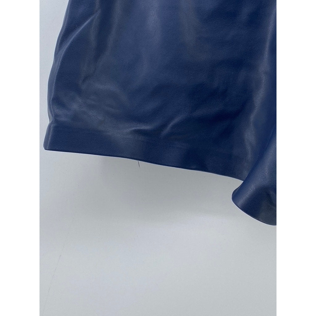 GENERATION LOVE Women's Dark Blue Lambert Button-Front Faux Leather Shorts SZ 2