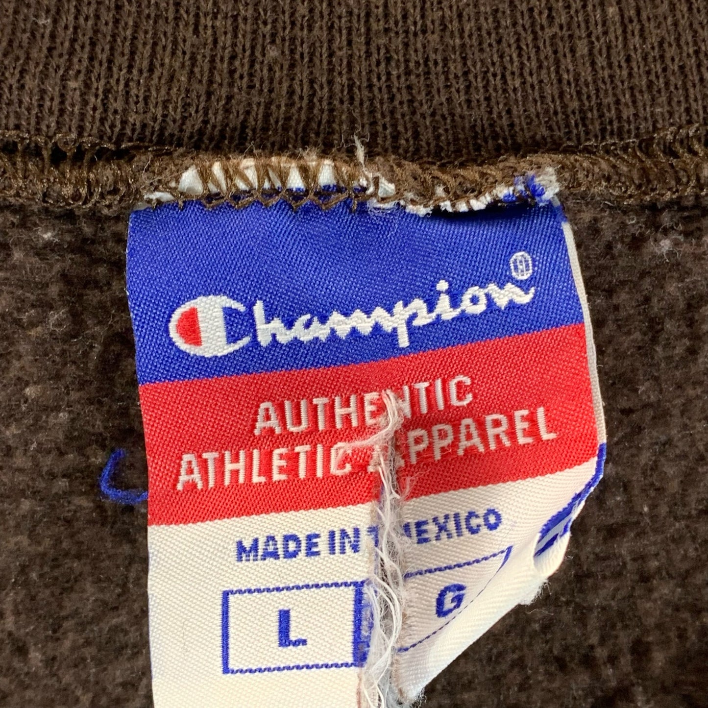 CHAMPION Men's Brown Solid Crewneck Regular-Fit Pullover Sweatshirt SZ L
