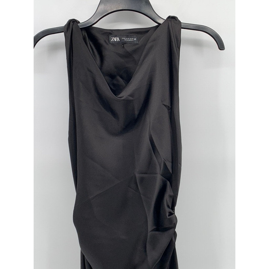 ZARA Women's Black Sleeveless Midi Dress SZ XS