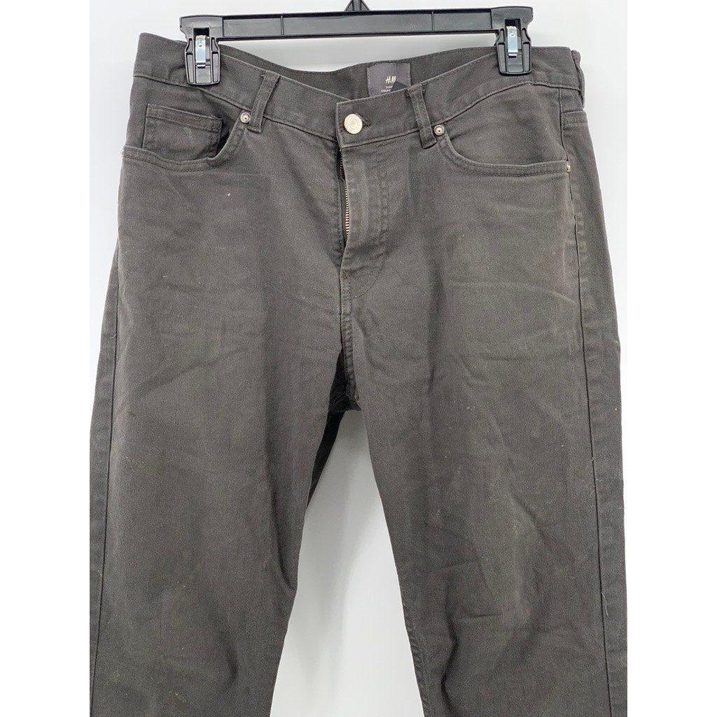 H&M Men's Charcoal Gray Slim-Fit Regular-Fit Five Pocket Jeans SZ 30X32