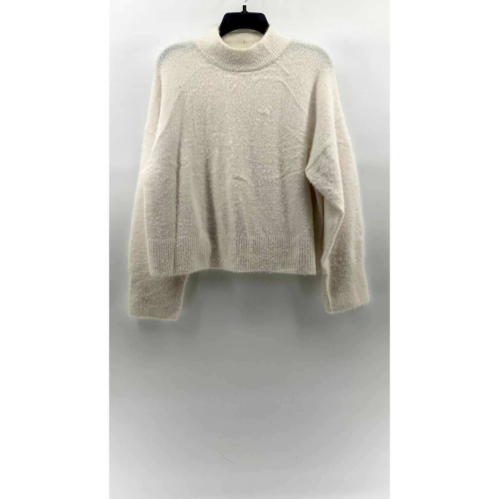 H&M Women's Cream Soft Knit Mock-Neck Long Sleeve Pullover Sweater SZ M