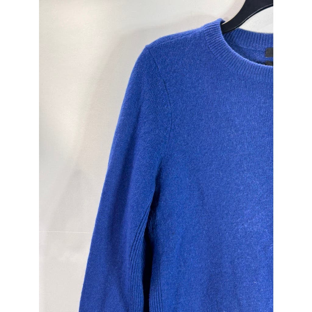 HALOGEN Women's Royal Blue Cashmere Crewneck Side-Slit Pullover Sweater SZ M