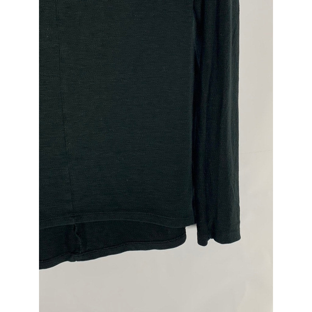 GAP Women's Black Solid Crewneck Long Sleeve Casual Top SZ S