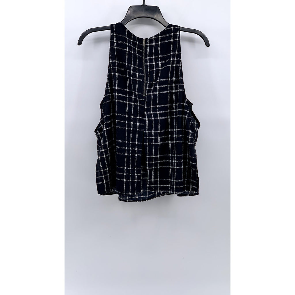 ASTR Women's Blue-Black Plaid Sleeveless Top SZ S