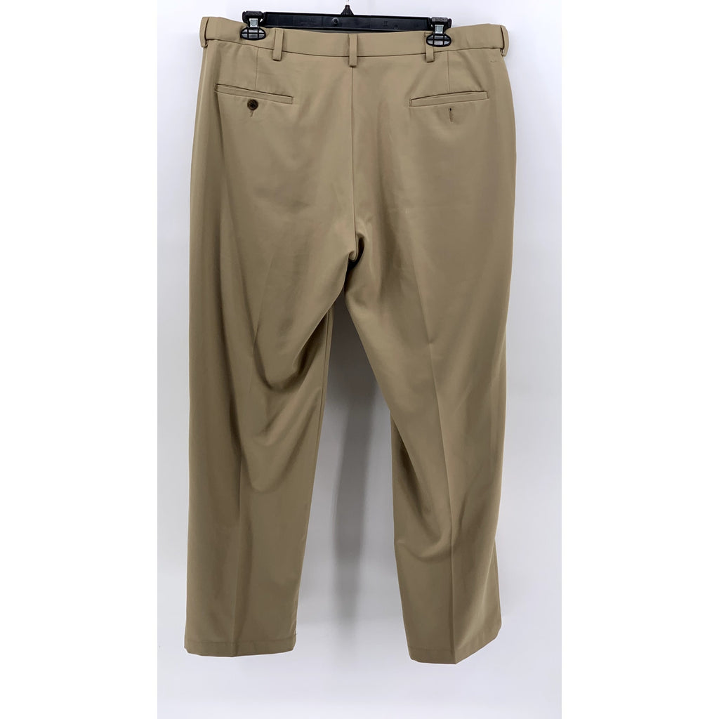 HAGGAR Men's Tan Classic-Fit Straight-Leg Pants SZ 40X32