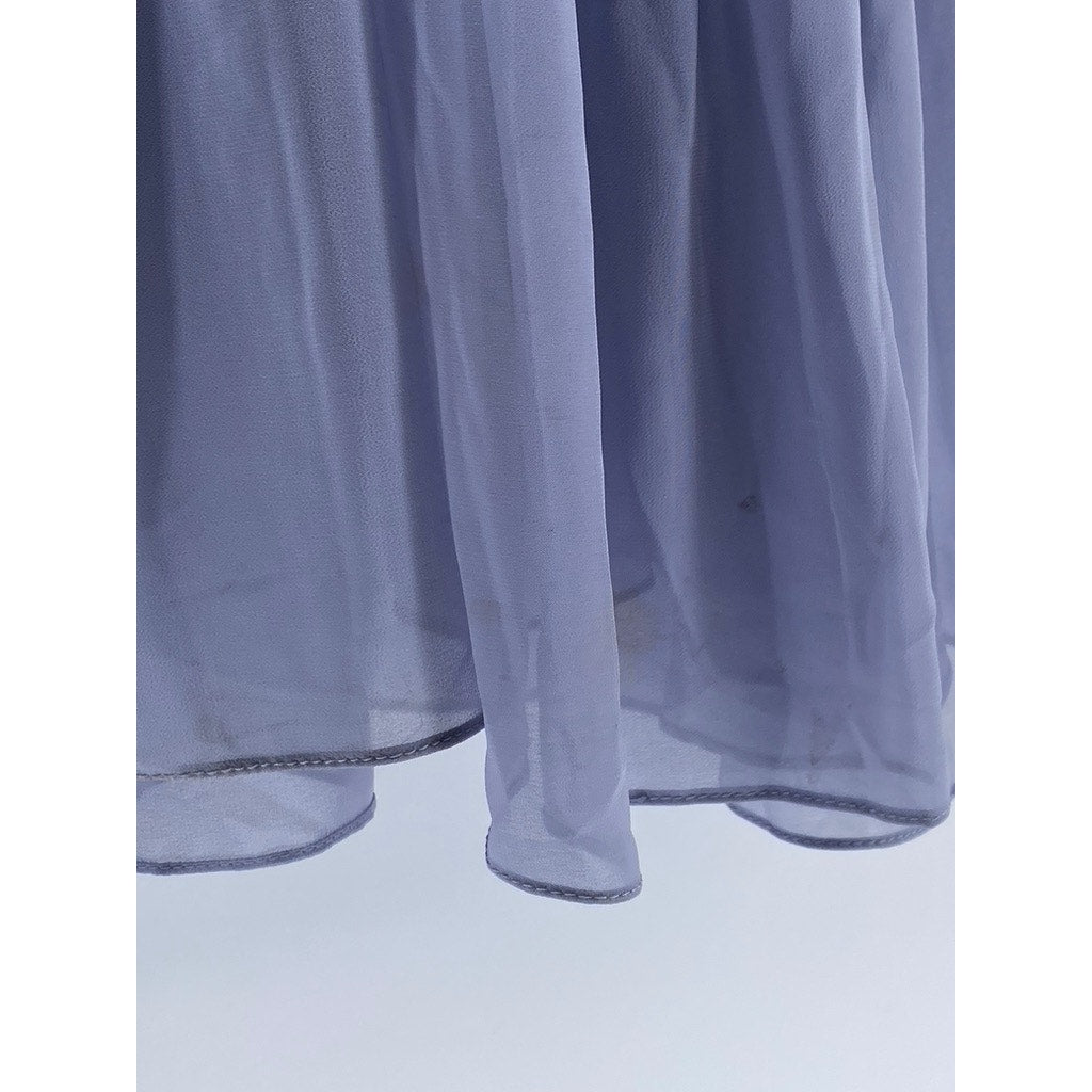 AZAZIE Women's Lilac Sweetheart Neck Short Puff-Sleeve Ruffle-Hem Dress SZ A8