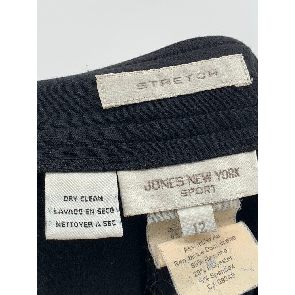 JONES NEW YORK SPORT Women's Black Solid Dress Pants SZ 12