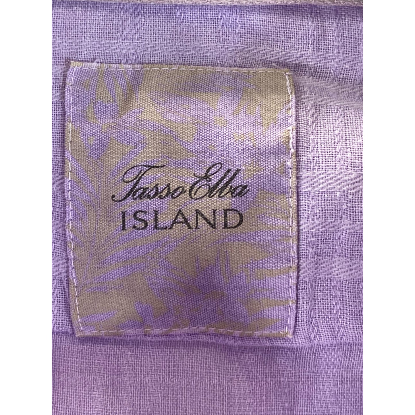 TASSO ELBA Island Men's Purple Linen-Blend Button-Up Short Sleeve Shirt SZ 2XL