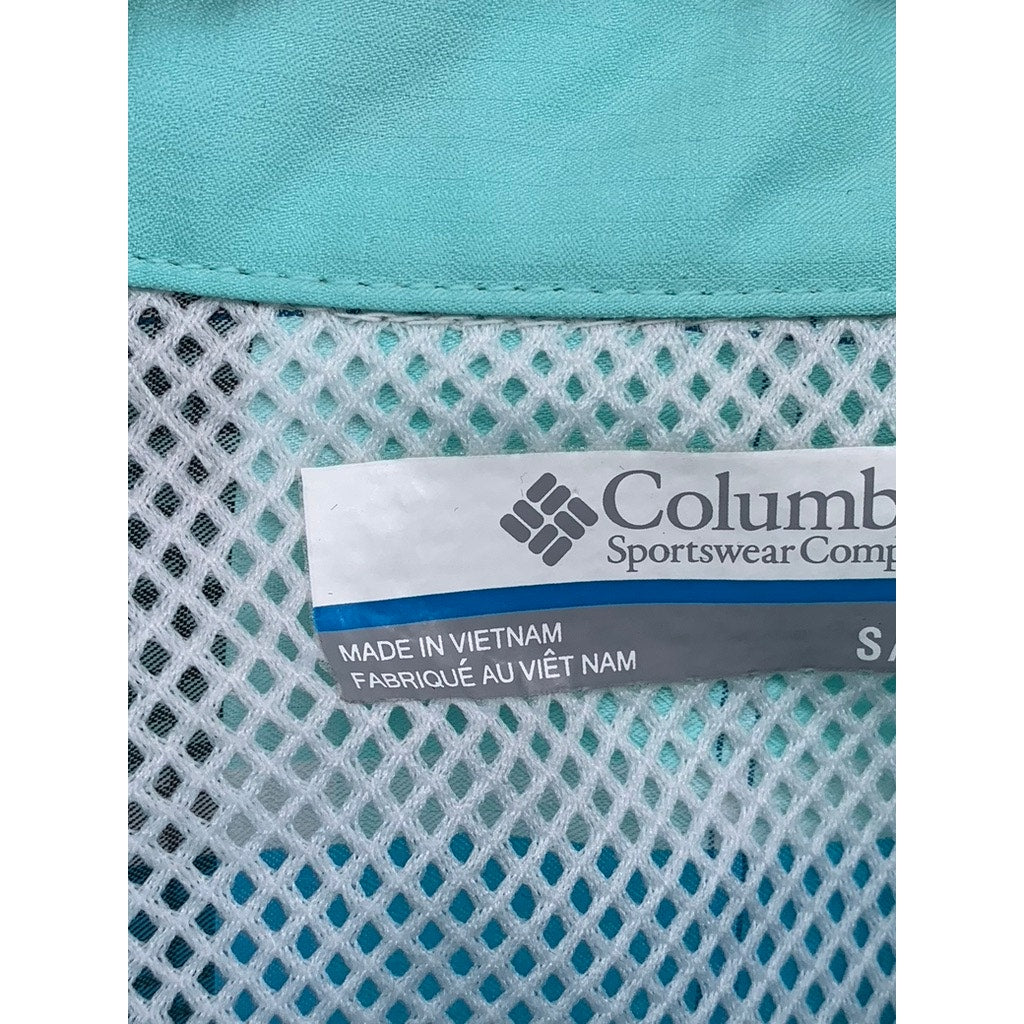 COLUMBIA Men's Blue Plaid PFG Button-Up Long Sleeve Shirt SZ S
