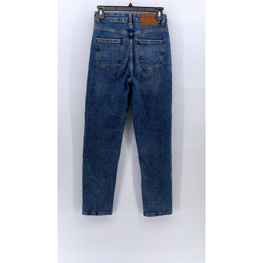 ZARA Women's Medium Blue High-Rise Skinny Leg Regular-Fit Five-Pocket Jeans SZ 2