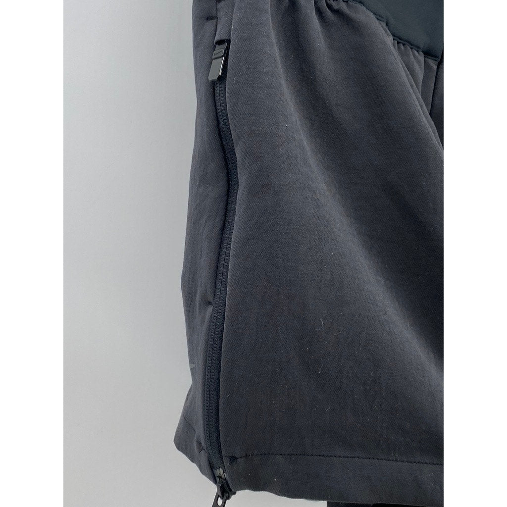 NIKE Women's Gray High-Rise Tech Side-Zip Hem Active Shorts SZ M