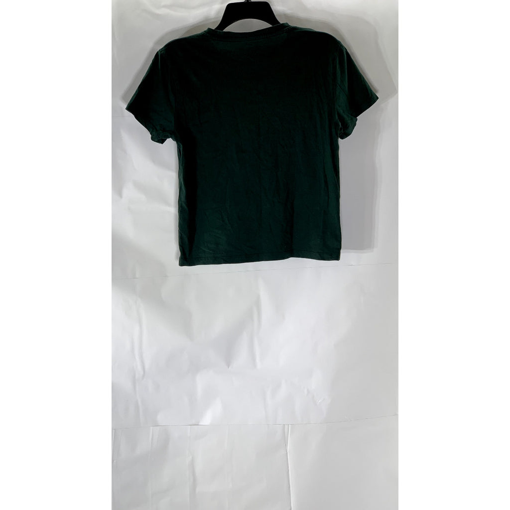 EVERLANE Women's Dark Green The Box Crewneck Short Sleeve Organic Cotton Top SZS