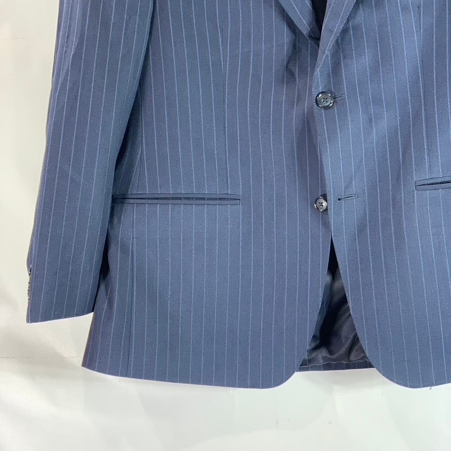 SEAN JOHN Men's Blue Pinstripe Classic-Fit Two-Button Suit SZ 42S/38X30