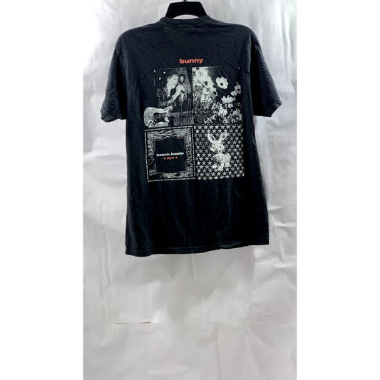 COMFORT COLORS Men's Black Beach Fossils Graphic Crewneck T-Shirt SZ M